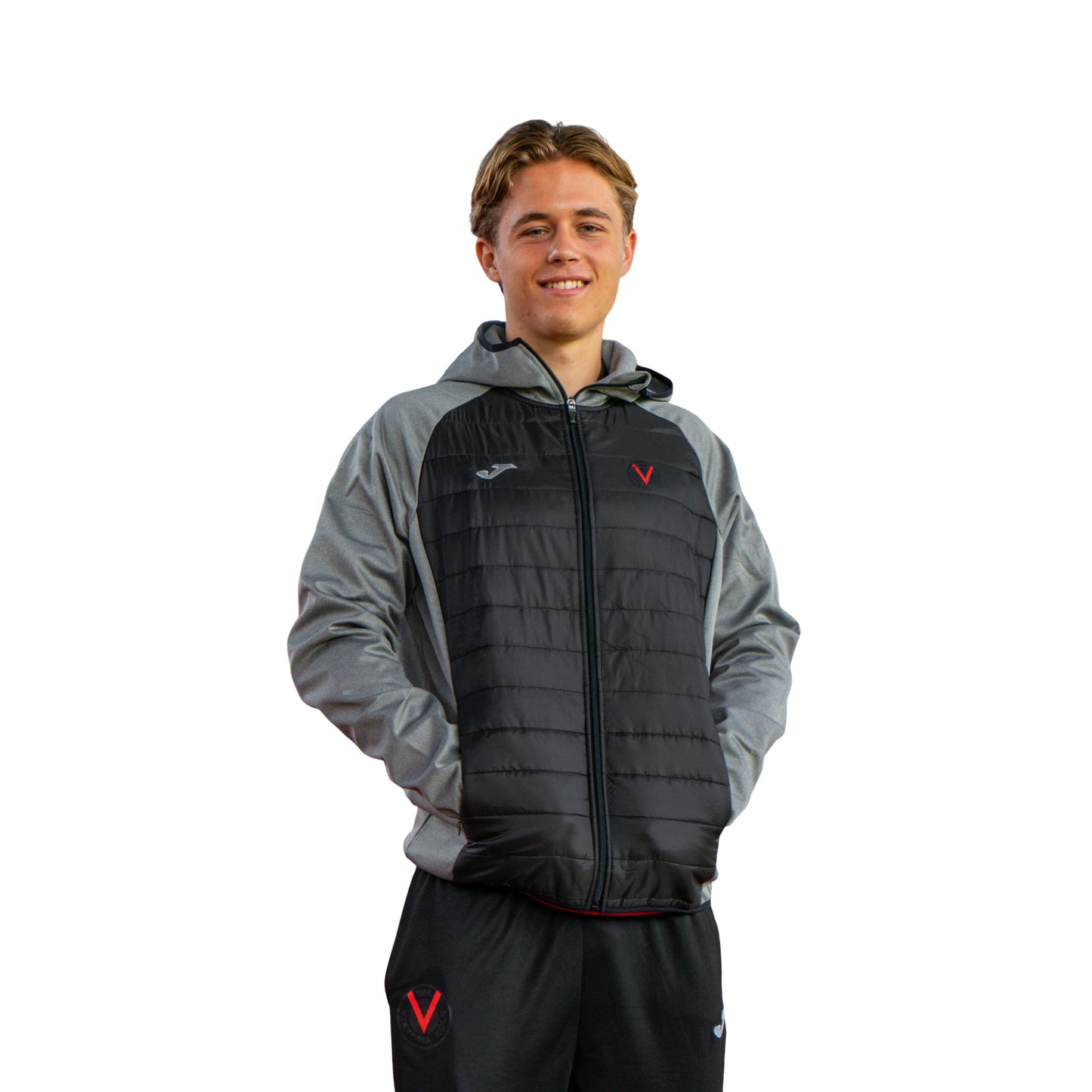 Fleecejacke rotes V