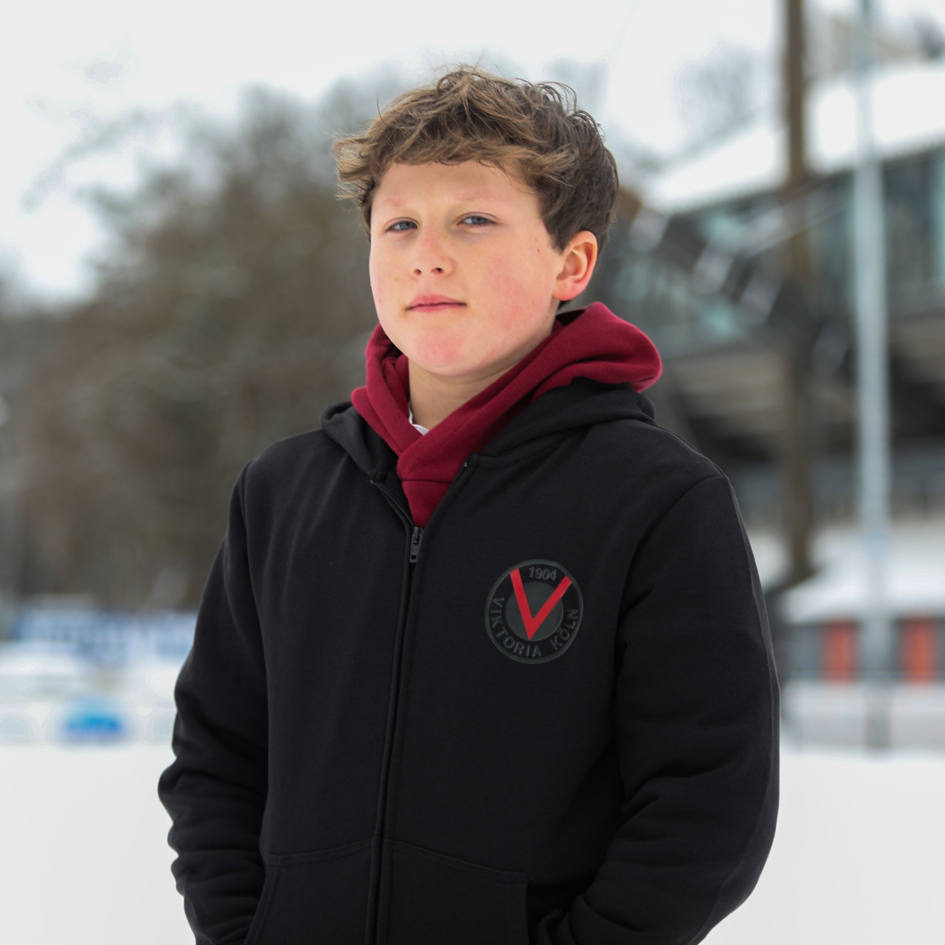 Zip-Hoodie rotes V Kids - Offizieller Fanshop Viktoria Köln